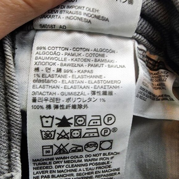 Levi's Jeans Womens 18W Gray Stretch Denim Button Fly Ribcage Straight Ankle - Picture 13 of 15